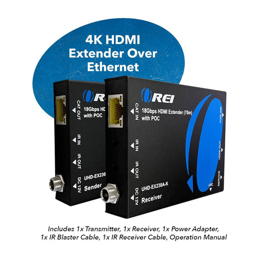 4K HDMI Extender Over CAT6/7 RJ45 4K@60Hz with Audio Extractor Optical IR up to 230 Feet (UHD-EX230A-K) - Just $109.99! Shop now at Retro Gaming of Denver