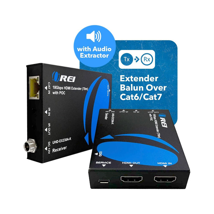 4K HDMI Extender Over CAT6/7 RJ45 4K@60Hz with Audio Extractor Optical IR up to 230 Feet (UHD-EX230A-K) - Just $109.99! Shop now at Retro Gaming of Denver