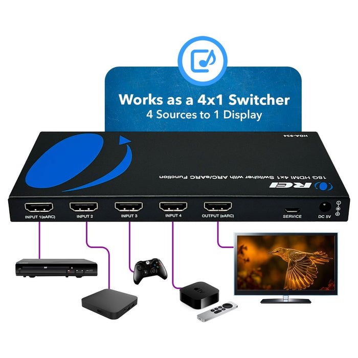 4K HDMI Audio Extractor Switch With ARC/eARC and EDID management (HDA-934) - Just $99.99! Shop now at Retro Gaming of Denver