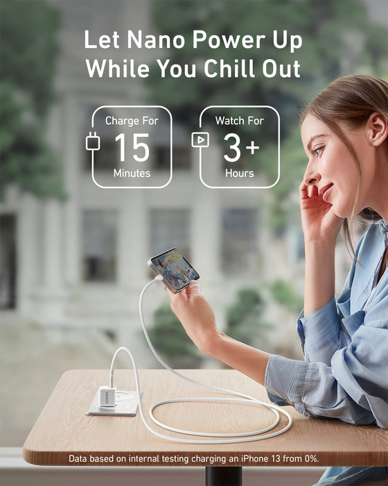 Anker <b>511</b> Charger (Nano) with USB-C to Lightning Cable - for just $24.99! 