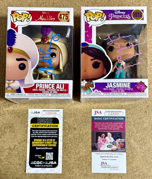 Linda Larkin & Scott Weinger Signed Disney Aladdin (Prince Ali) & Princess Jasmine Funko Pop! With JSA COA - for just $200! 