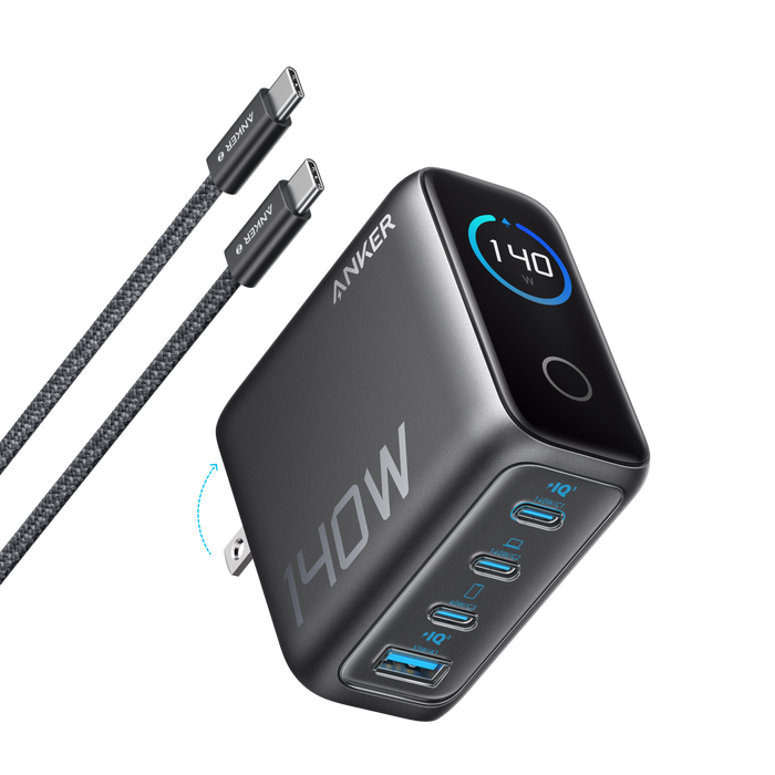 Anker Charger (140W, 4-Port, PD 3.1) with USB-C Cable - for just $89.99! 