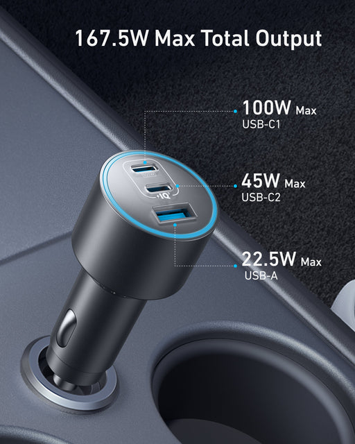 Anker Nano Car Charger (167.5W, 3 Ports) - for just $53.99! 