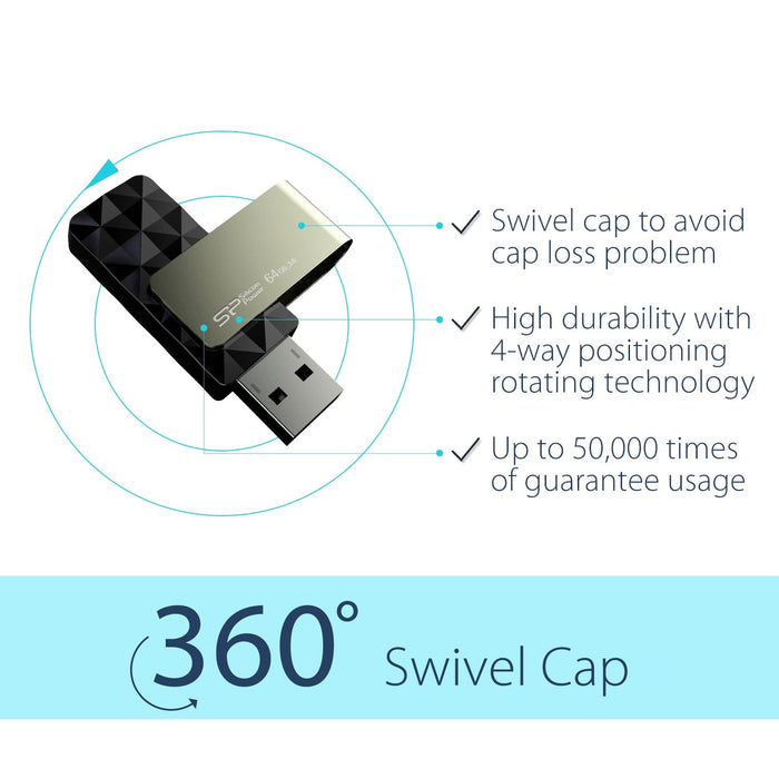 Silicon Power Blaze B30 64GB USB 3.2 Gen 1/ USB 3.0 Flash Drive - for just $33.20! 