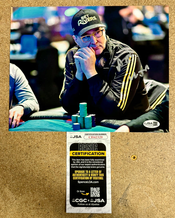Poker Champion Phil Hellmuth “The Poker Brat” Autograph 8X10 Signed With JSA COA - for just $75! 