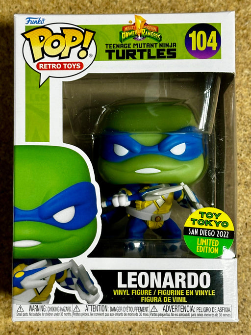 Funko Pop! Retro Toys Leonardo #104 Ninja Turtles X Blue Power Ranger 2022 SDCC Toy Tokyo Exclusive - for just $20! 