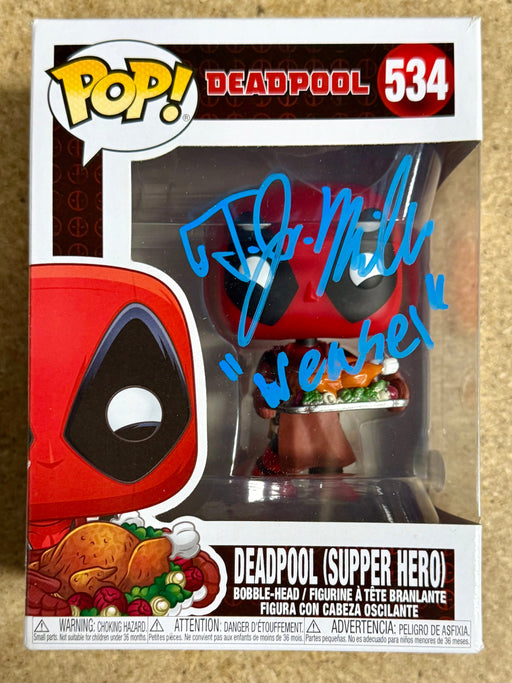 TJ Miller Signed Thanksgiving Deadpool “Weasel” Funko Pop! #534 With JSA COA - for just $85! 