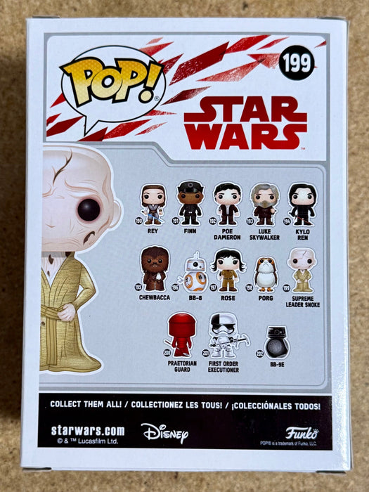 Andy Serkis Signed Star Wars Supreme Leader Snoke Funko Pop! #199 With JSA COA - for just $140! 
