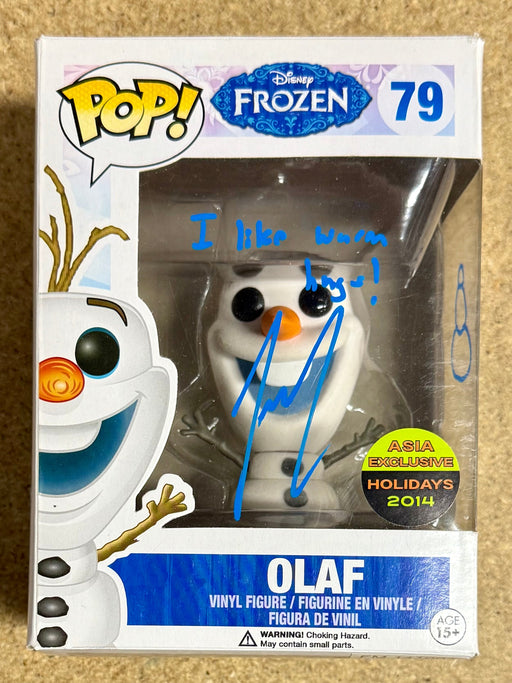 Josh Gad Signed Disney Frozen Flocked Olaf Asia 2014 Exclusive Funko Pop! #79 With JSA COA - for just $130! 