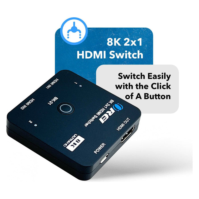 2x1 HDMI Switcher W/ Audio Out: 2-In 1-Out, UltraHD 8K, EDID (BK-21) - Just $29.99! Shop now at Retro Gaming of Denver