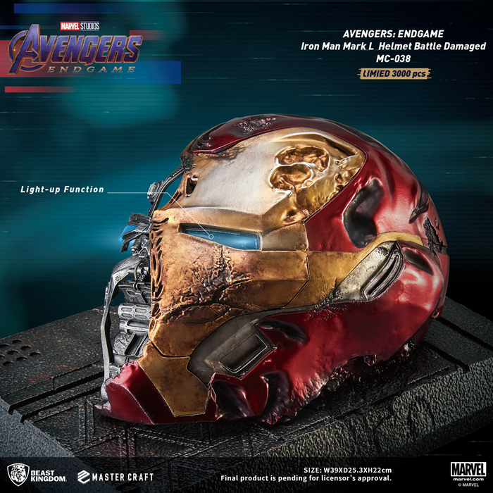 Beast Kingdom: Avengers: Endgame - Master Craft Iron Man Mark L Helmet (Battle Damaged) MC-038 - for just $399.99! 