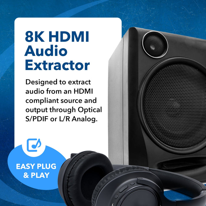 8K Audio Extractor 48Gbps HDMI UltraHD 4K @120Hz, Dolby Vision, EDID (BKA-1) - Just $79.99! Shop now at Retro Gaming of Denver