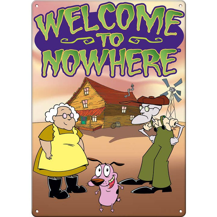 Courage the Cowardly Dog: Welcome To Nowhere Metal Sign - for just $11.99! 