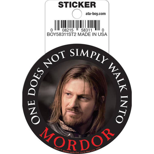 Lord of the Rings: Boromir Walk Into Mordor Die Cut Vinyl Sticker - 3" - for just $3! 