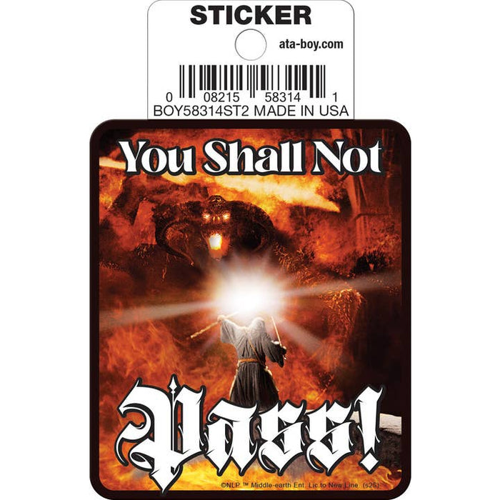 Lord of the Rings: Gandalf You Shall Not Pass Die Cut Vinyl Sticker - 3" - for just $3! 