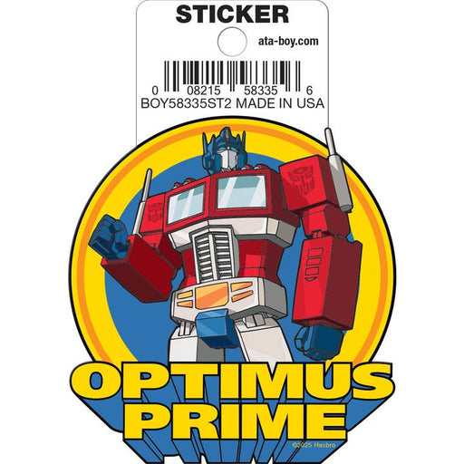 Transformers: Optimus Prime On Blue Die Cut Vinyl Sticker - 3" - for just $3! 