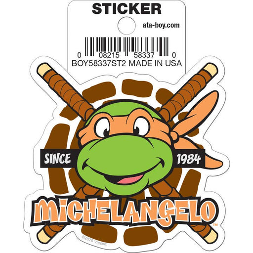 Teenage Mutant Ninja Turtles: Michelangelo Head Die Cut Vinyl Sticker - 3" - for just $3! 