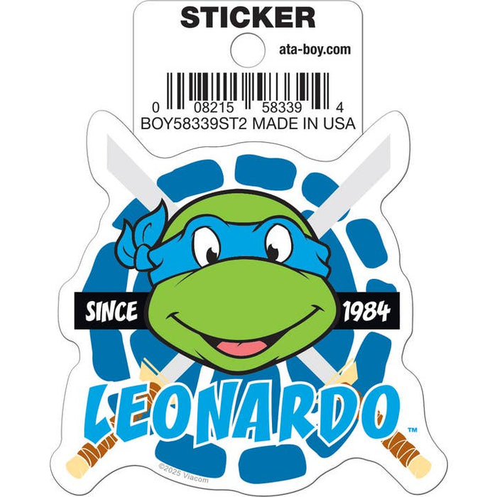 Teenage Mutant Ninja Turtles: Leonardo Head Die Cut Vinyl Sticker - 3" - for just $3! 