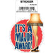 Christmas Story: It's A Major Award Die Cut Vinyl Sticker - 3" - for just $3! 