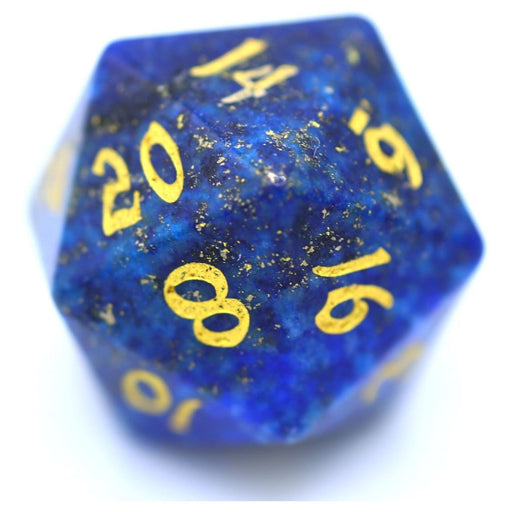Single Gem Stone D20 - Lapis Lazuli - Premium Single D20 - Just $26.99! Shop now at Retro Gaming of Denver