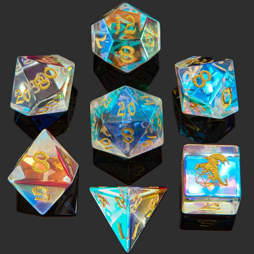 Dragon's Horde Gem Stone Polyhedral Dice Set - Prismatic Crystal - Premium Polyhedral Dice Set - Just $129.99! Shop now at Retro Gaming of Denver