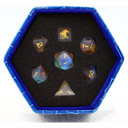 Dragon's Horde Gem Stone Polyhedral Dice Set - Frosted Prismatic Crystal - Premium Polyhedral Dice Set - Just $129.99! Shop now at Retro Gaming of Denver