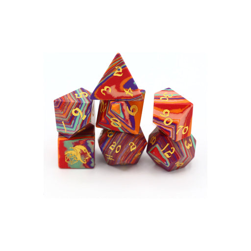 Gem Stone Polyhedral Dice Set - Synthetic Rainbow - Premium Polyhedral Dice Set - Just $69.99! Shop now at Retro Gaming of Denver