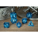 Hollow Metal Dragon Polyhedral Dice Set - Blue with White Enamel - Premium Polyhedral Dice Set - Just $79.99! Shop now at Retro Gaming of Denver