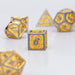 Solid Metal Dragon Polyhedral Dice Set - Brushed Gold - Just $49.99! Shop now at Retro Gaming of Denver