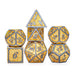 Solid Metal Dragon Polyhedral Dice Set - Brushed Gold - Just $49.99! Shop now at Retro Gaming of Denver