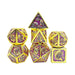 Solid Metal Dragon Polyhedral Dice Set - Gold with Purple - Just $49.99! Shop now at Retro Gaming of Denver