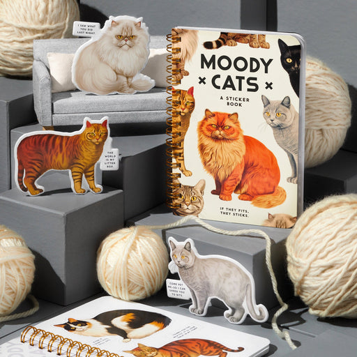 Brass Monkey: Sticker Book - Moody Cats - for just $9! 