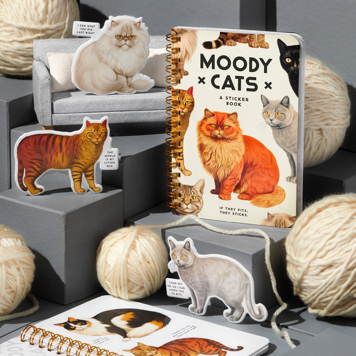Brass Monkey: Sticker Book - Moody Cats - for just $9! 