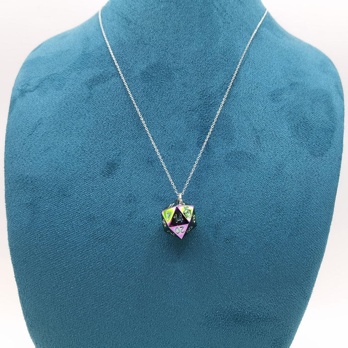 Metal D20 Necklace - Rainbow - Premium Dice Jewelry - Just $24.99! Shop now at Retro Gaming of Denver