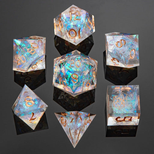 Captured Magic Hand Sanded Sharp Edge Resin - Opal - Premium Polyhedral Dice Set - Just $39.99! Shop now at Retro Gaming of Denver