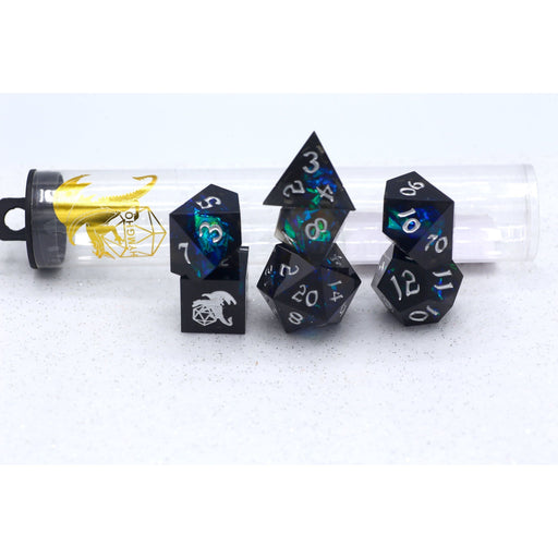 Captured Magic Hand Sanded Sharp Edge Resin - Black - Premium Polyhedral Dice Set - Just $39.99! Shop now at Retro Gaming of Denver