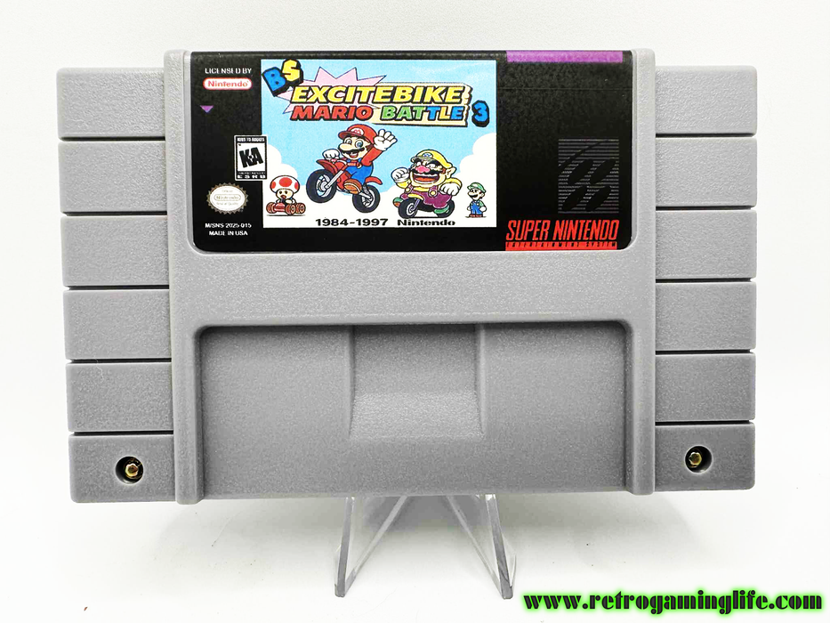 BS Excitebike: Mario Battle 3 (Super Nintendo Reproduction Game) - for just $24.99! 