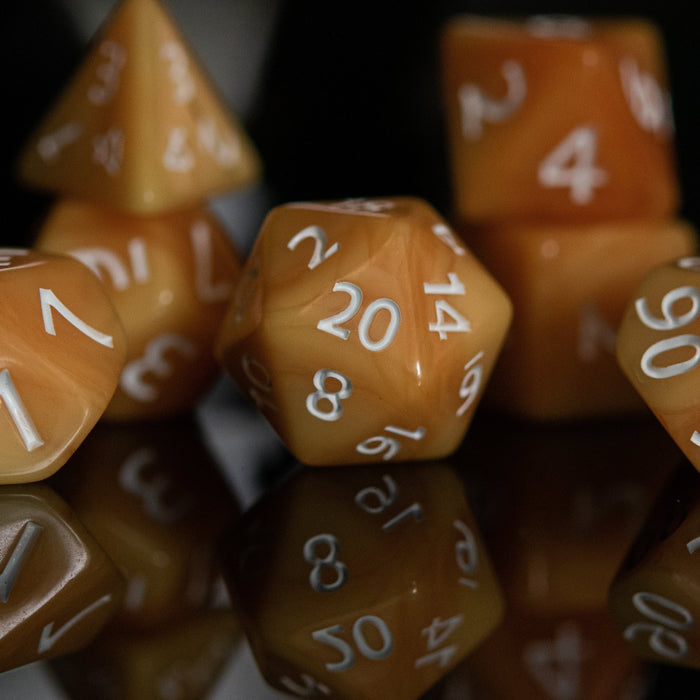 Butterscotch Acrylic Dice Set - Just $9.99! Shop now at Retro Gaming of Denver