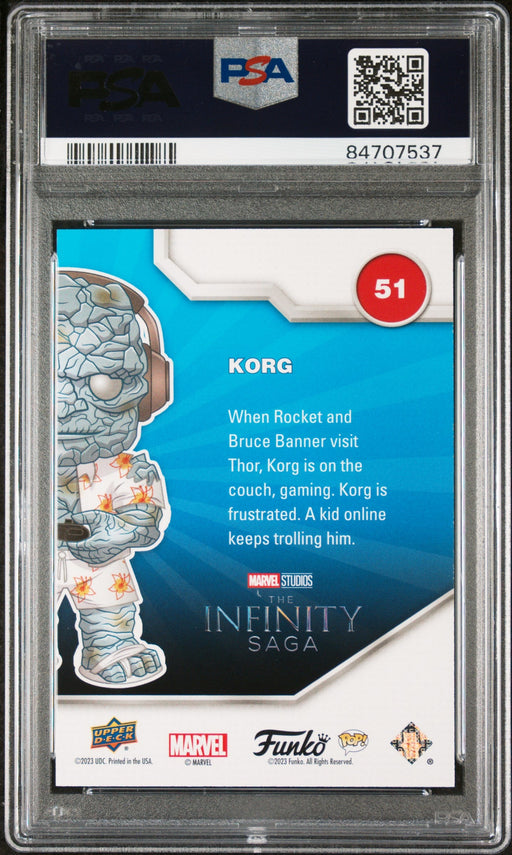 2023 UPPER DECK FUNKO POP MARVEL  KORG GAMER CONVENTION #51  PSA 10 - for just $69! 