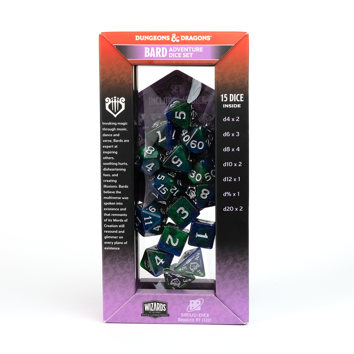 D&D Adventure Dice Set - Bard Edition | Blue/Green 15pc Collection - for just $24.99! 