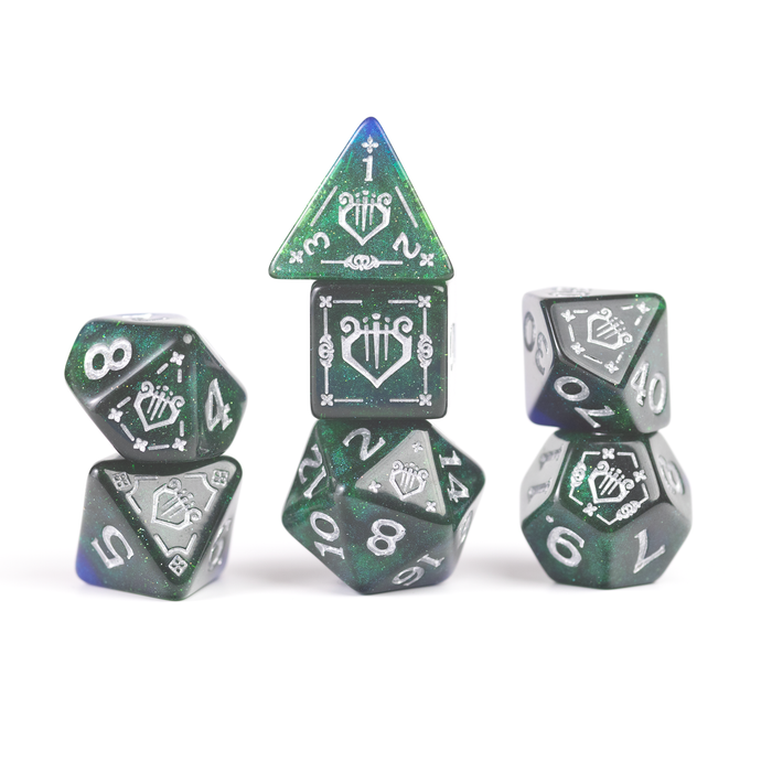 D&D Adventure Dice Set - Bard Edition | Blue/Green 15pc Collection - for just $24.99! 