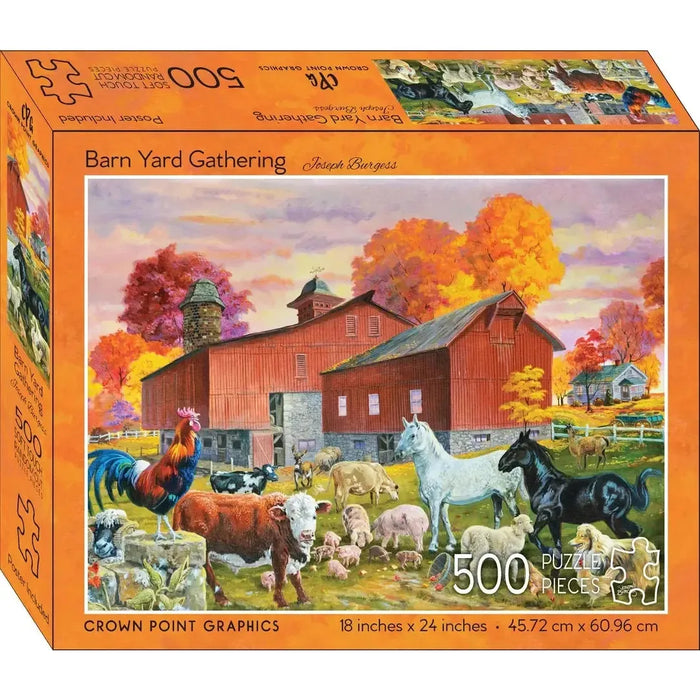 Barn Yard Gathering 500 Piece Soft Touch Jigsaw Puzzle Crown Point - for just $19.99! 