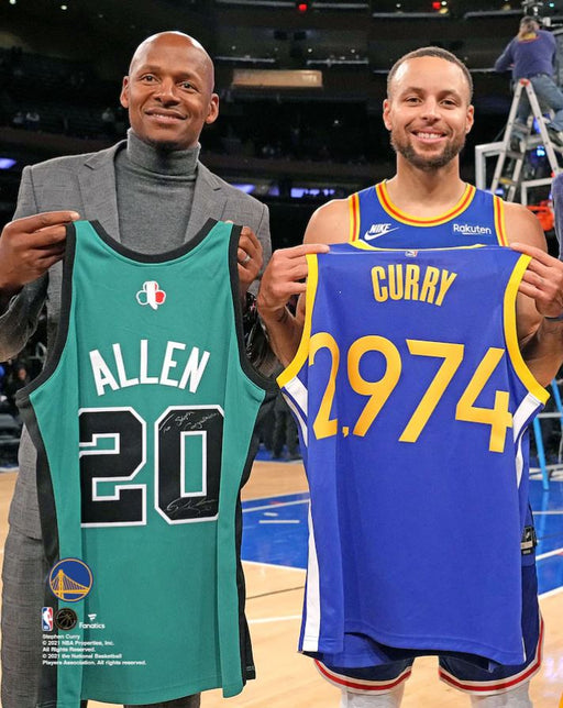 Ray Allen & Steph Curry 3-Point Record-Breaking Celebration 8" x 10" Basketball Photo - for just $9.99! 