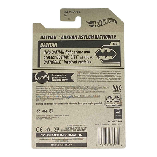 Hot Wheels Batman Arkham Asylum Batmobile - Batman Series 2/5 - for just $1.79! 