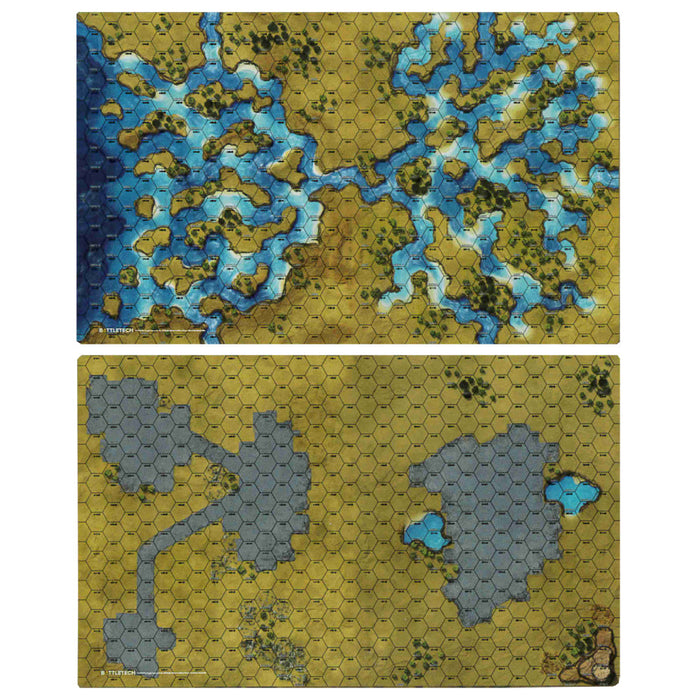 BattleTech: Battle Mat - Savannah River Delta/City Ruins - for just $40! 