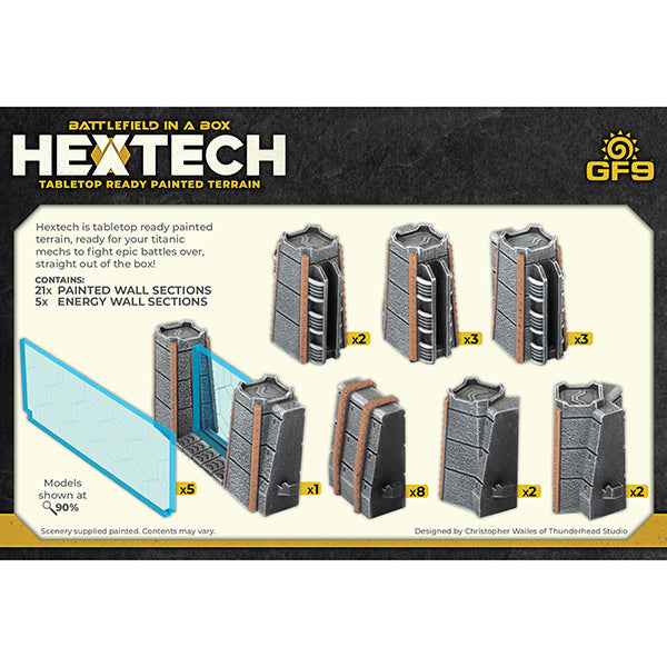 Battlefield in a Box: HexTech - Trinity City - Energy Walls (Grey/Blue) - for just $40! 