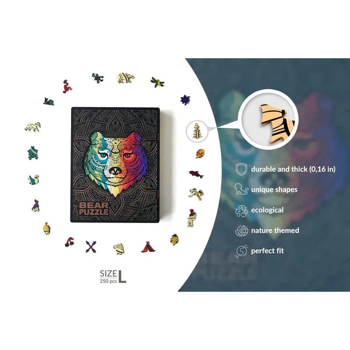 Bear 250 Piece Wooden Jigsaw Puzzle Geek Toys - for just $99.99! 