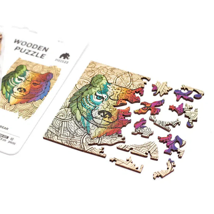 Bear 40 Piece Mini Wooden Jigsaw Puzzle Geek Toys - for just $14.99! 
