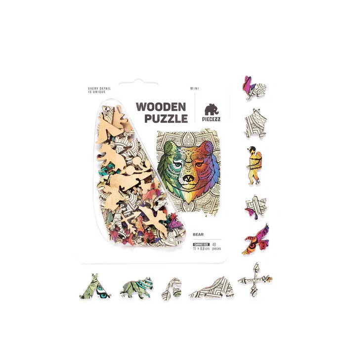Bear 40 Piece Mini Wooden Jigsaw Puzzle Geek Toys - for just $14.99! 