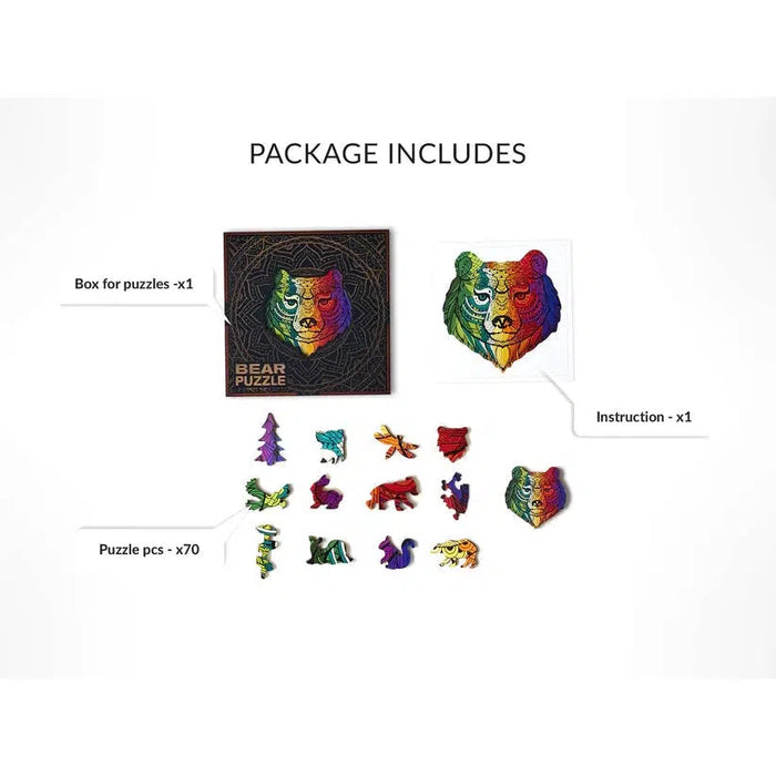 Bear 70 Piece Wooden Jigsaw Puzzle Geek Toys - for just $49.99! 